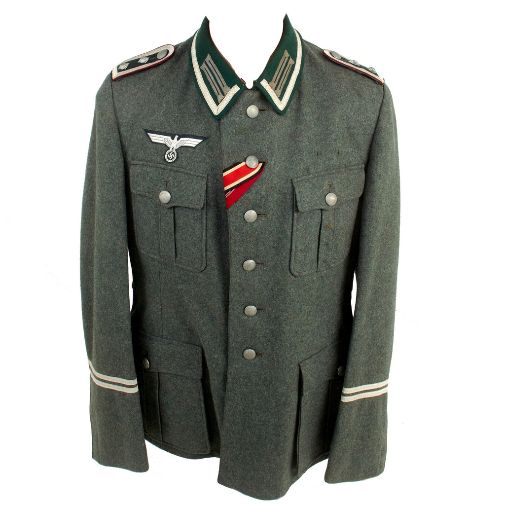 Original German WWII Heer Army Smoke & Chemical Troops Hauptfeldwebel NCO M36 Field Tunic with EKII & Eastern Medal Ribbons Original Items
