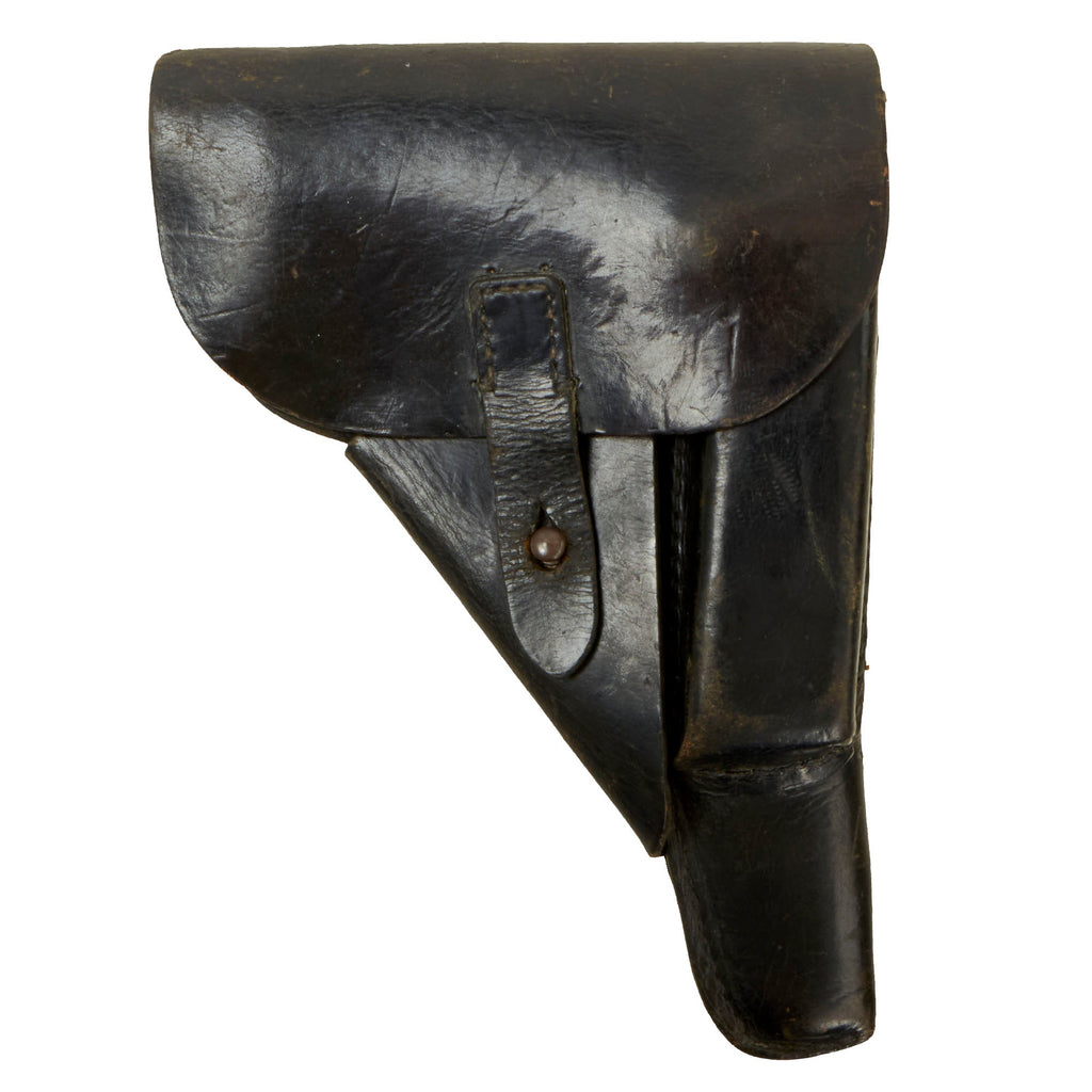 Original German WWII Walther P38 Black Leather Softshell Holster by Moritz Stecher - Dated 1944 Original Items