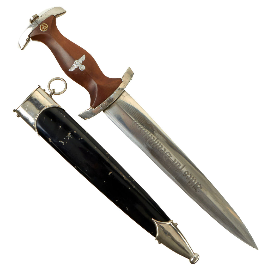 Original German WWII NSKK Dagger by WKC Waffenfabrik GmbH with Excellent Blade & Scabbard - RZM M7/42 Original Items