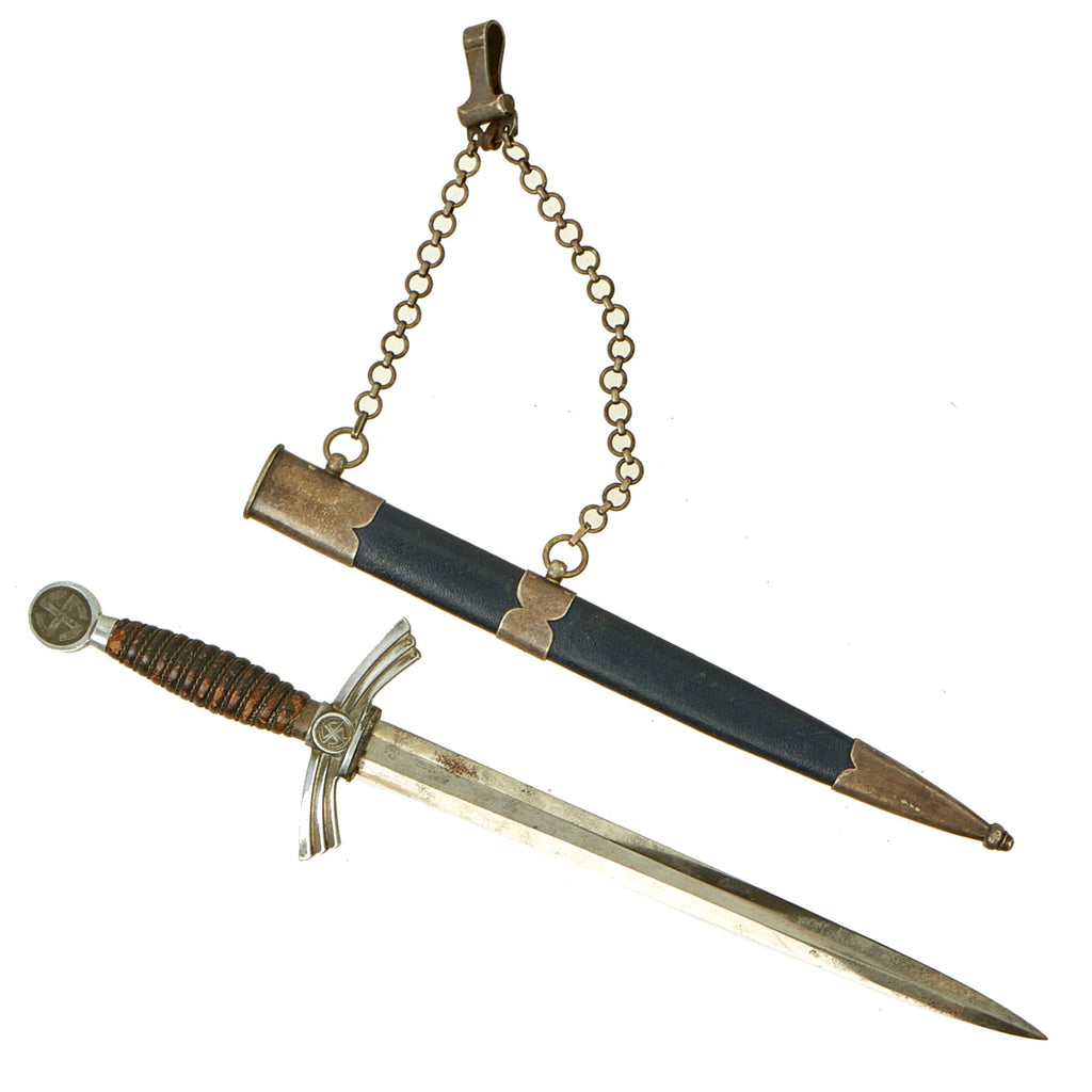 Original German WWII Early 1st Model Luftwaffe Dagger by "Siegfried" E. Pack & Söhne with Scabbard & Hanger Chain Original Items