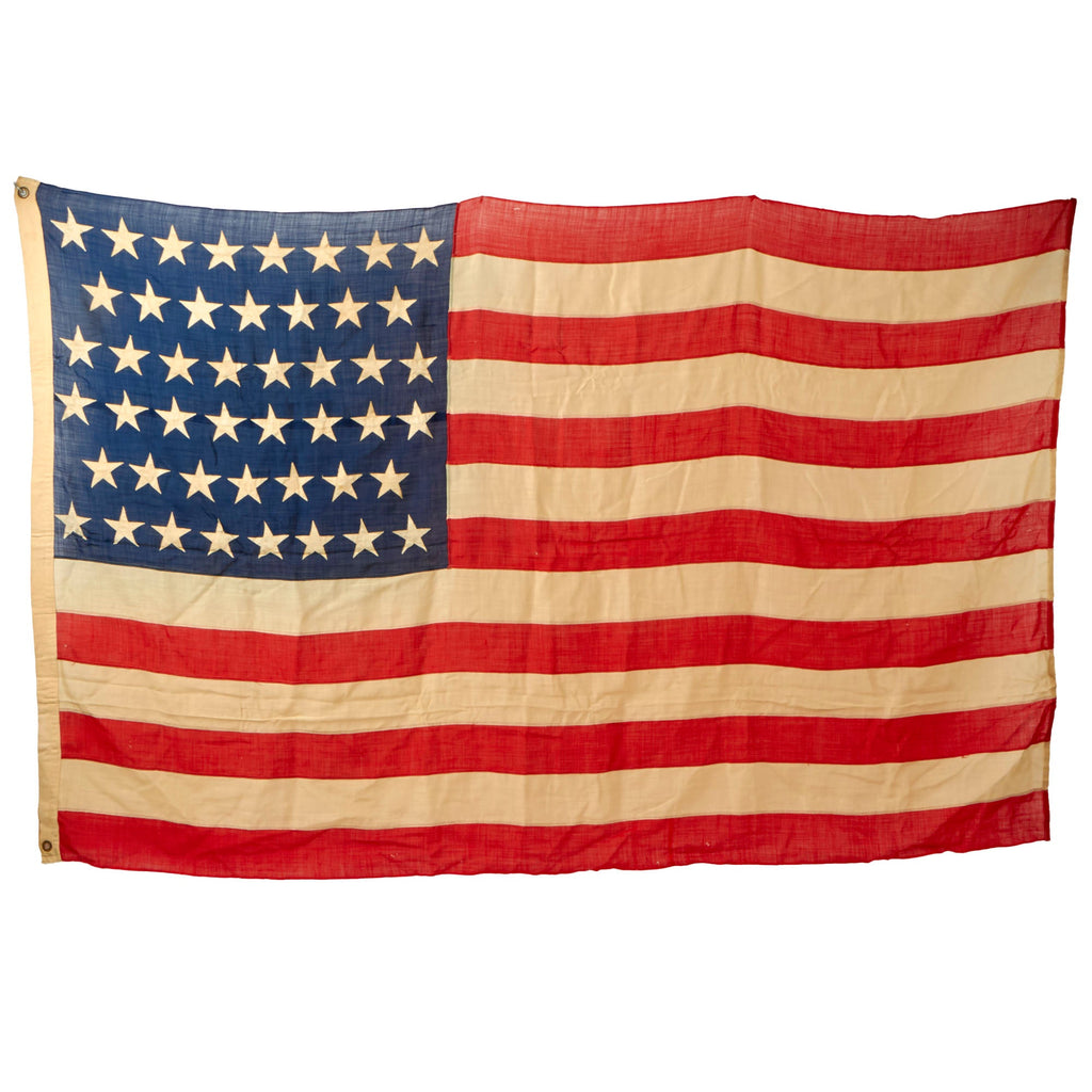 Original U.S. Pre-WWI 1907-1912 46 Star Multi-Piece Cloth National Flag - 5 x 8 Feet Original Items