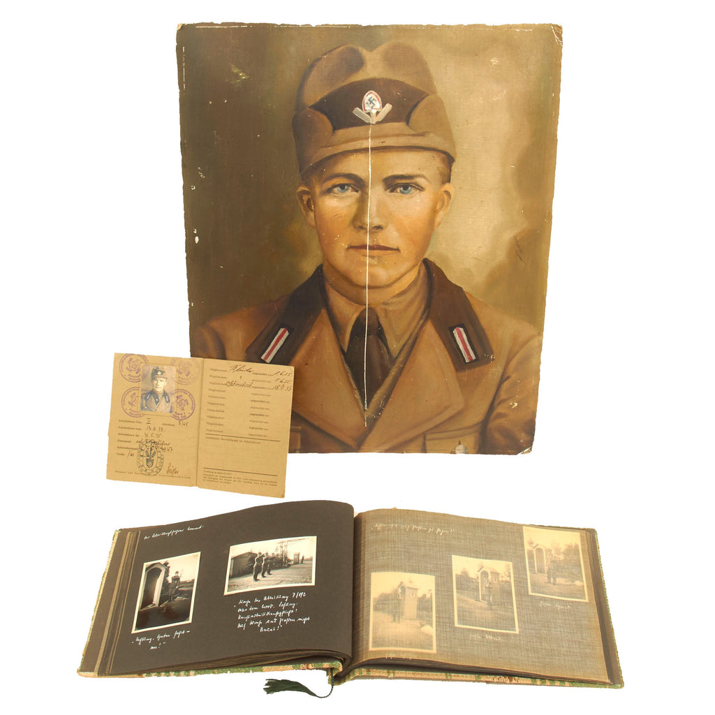 DRAFT Original German WWII RAD Labor Corps Photo Album with Portrait - Photos Original Items