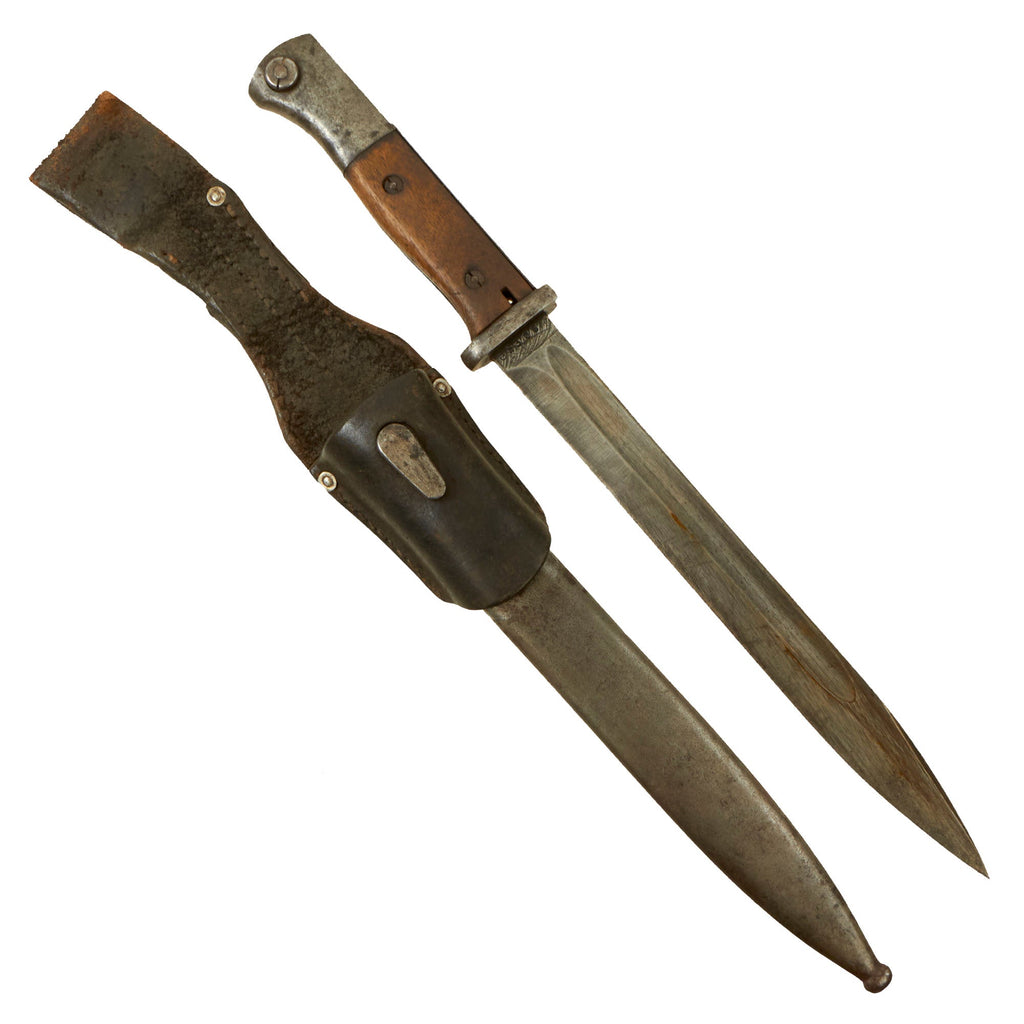 Original German WWII 1943 dated 98k Bayonet by Richard Herder of Solingen with Frog - clc 44 Matching Serial E 5306 Original Items