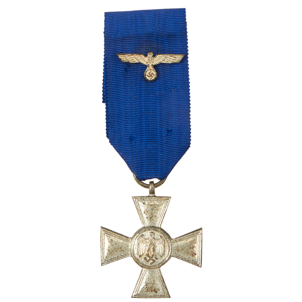Original German WWII Wehrmacht 2nd Class 18 Year Long Service Award with Ribbon & Eagle Pin Original Items