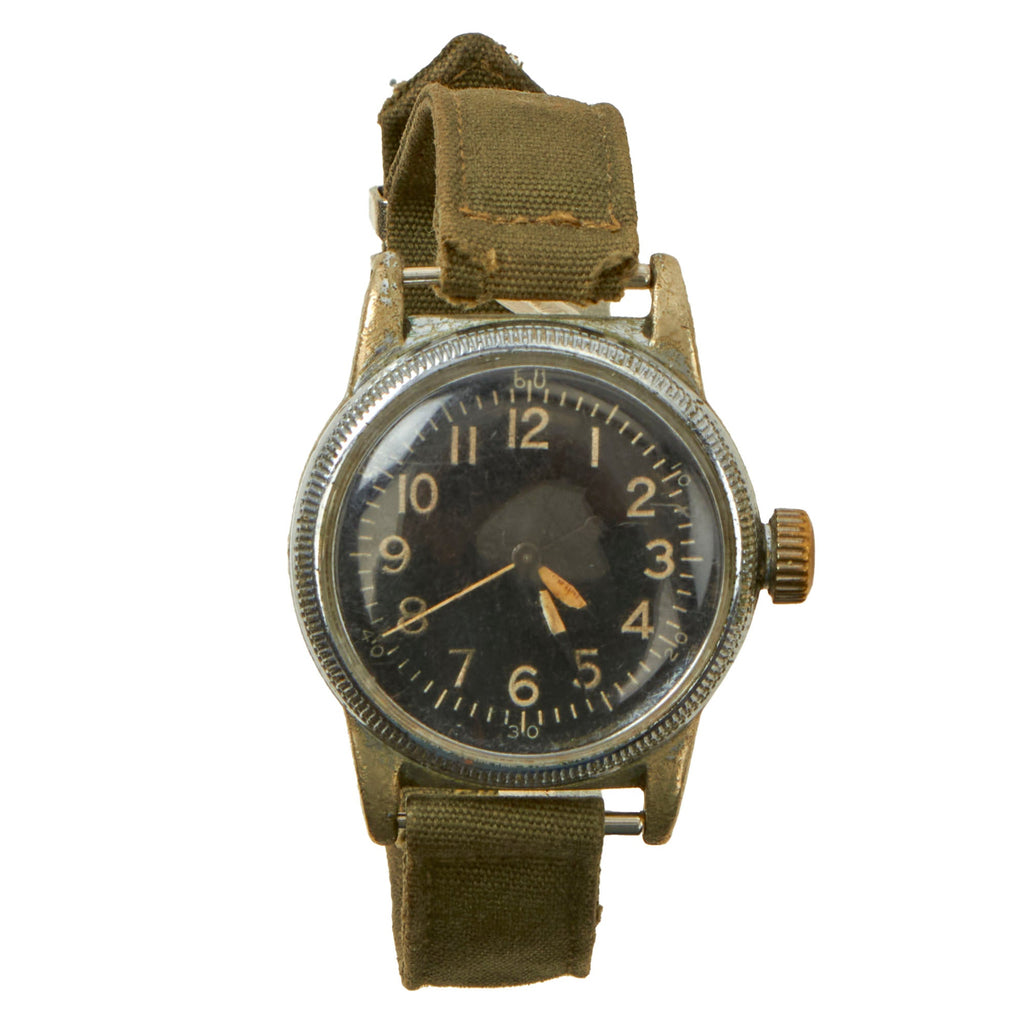 Original U.S. WWII Type A-11 USAAF Wrist Watch by Elgin - Fully Functional - Dated 1945 Original Items
