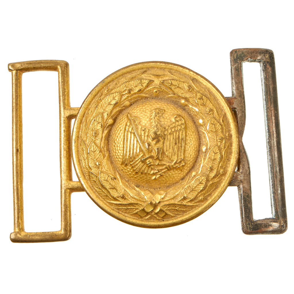 Original German WWII Prison Penal Service Official's Gilt Brass Belt Buckle by Steinhauer & Lück Original Items