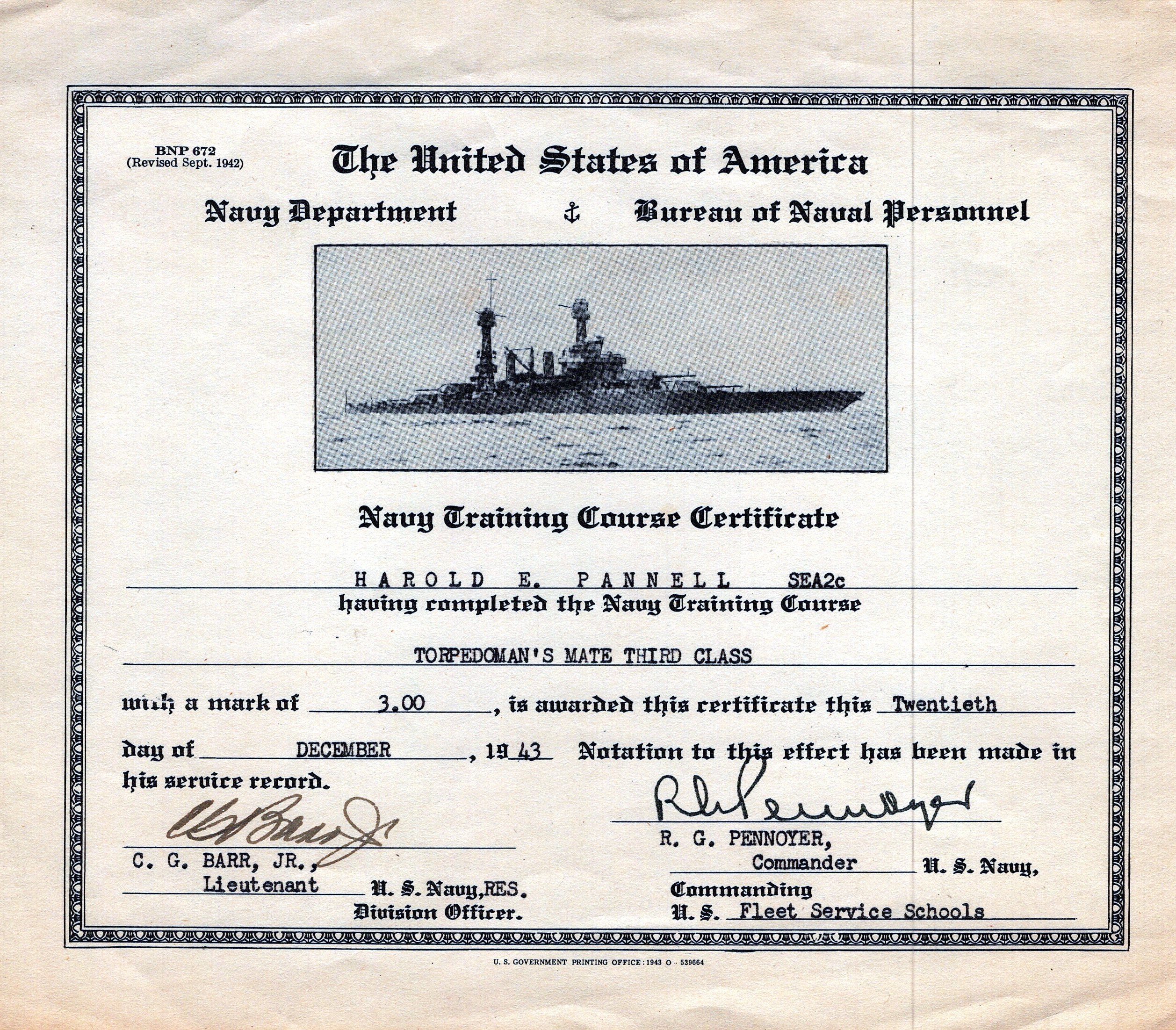 Original U.S. WWII Balao-Class Submarine USS Parche (SS-384) Battle Fl ...
