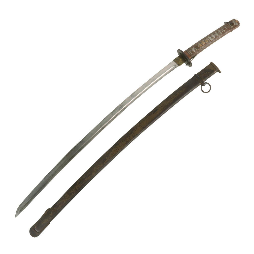 Original WWII Japanese Army Type 95 NCO Aluminum Handle Katana Sword with Unmatched Scabbard - Service Used Original Items