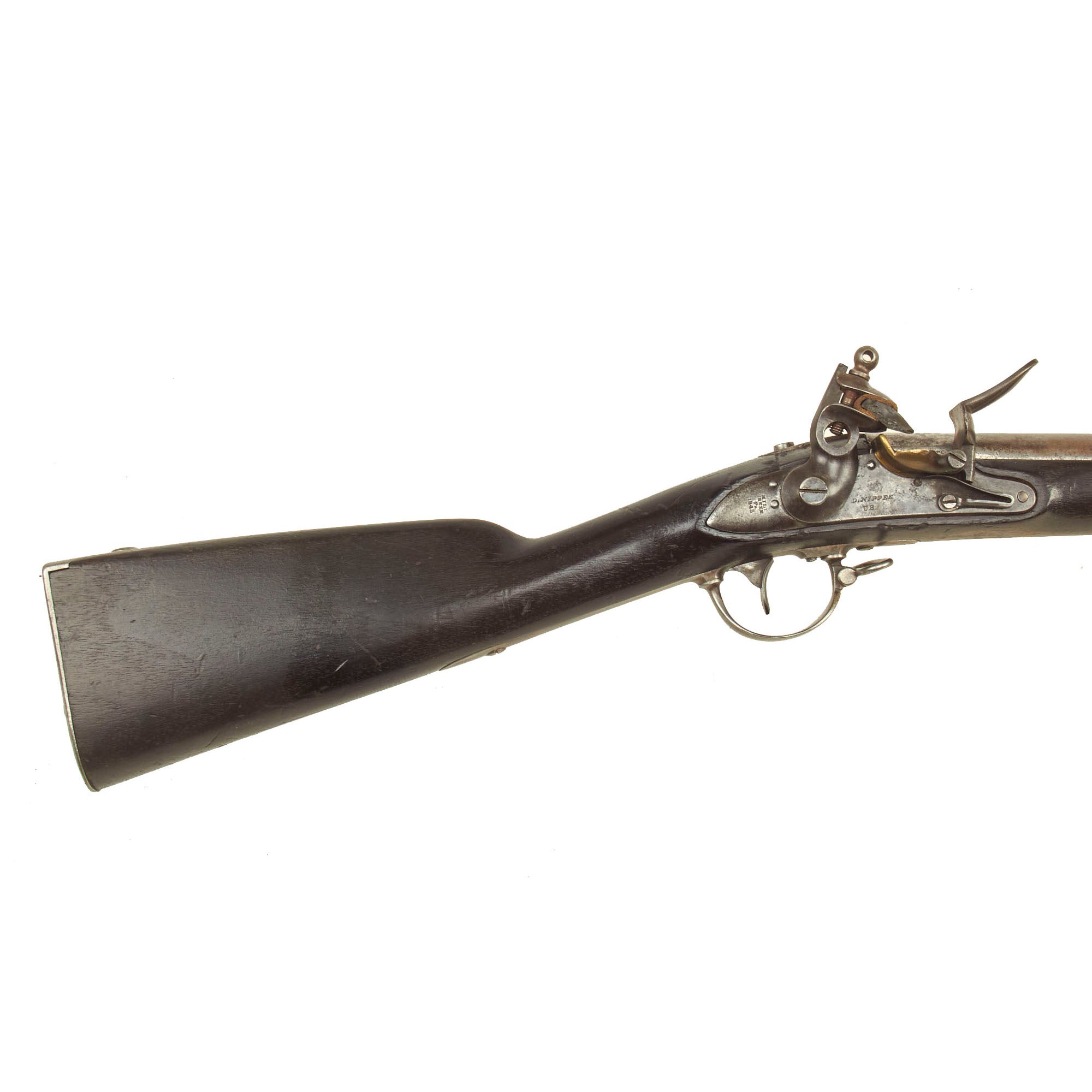 1843 Springfield Lock Original Rare U.S. Springfield Model 1840 Flintlock Contract Musket by ...