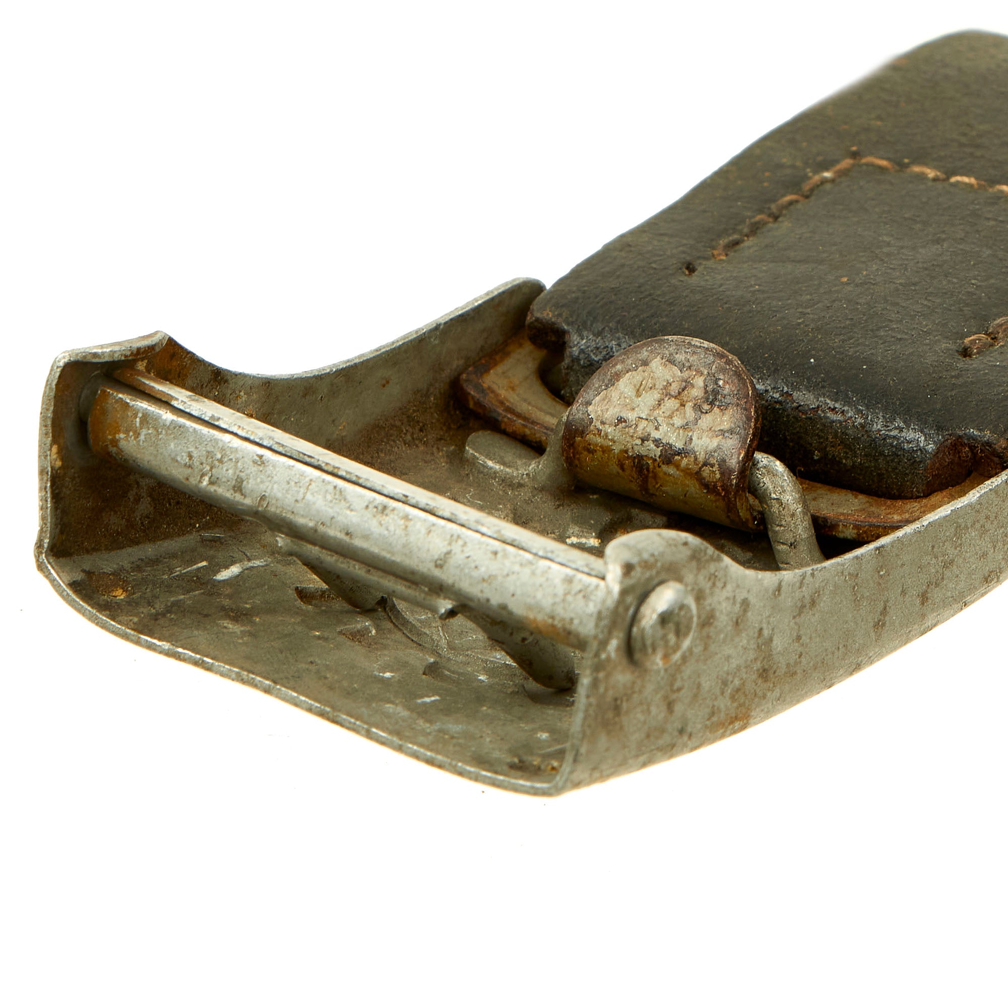 Csr Buckle Original German WWII DAF Aluminum Belt Buckle with Attached Leather Be ...