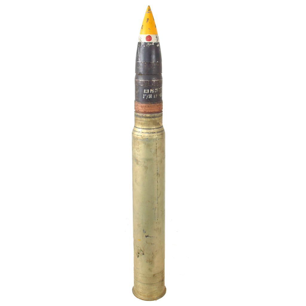 Original U.S. Cold War Navy 3 Inch .50 Cal Mark 29 Armor-Piercing Capped Round - Inert