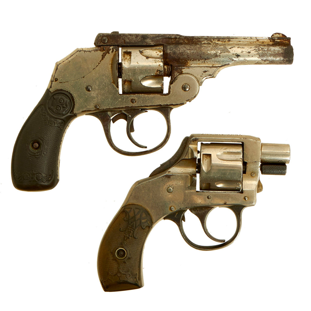 Original Set of 2 U.S. .32 Double Action Safety Hammer Revolvers in Grade 2 "As Found" Condition - Iver Johnson and H.& R. Original Items