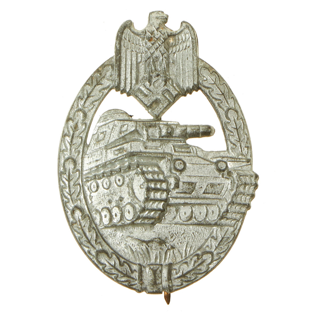 Original German WWII Silver Grade Panzer Assault Tank Badge by Steinhauer & Lück - Scoop Back Version Original Items