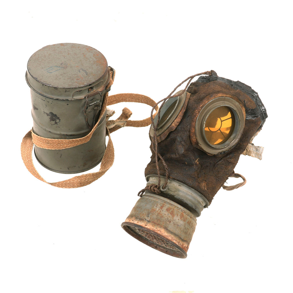 Original Imperial German WWI M1917 Ledermaske Gas Mask with Can Original Items