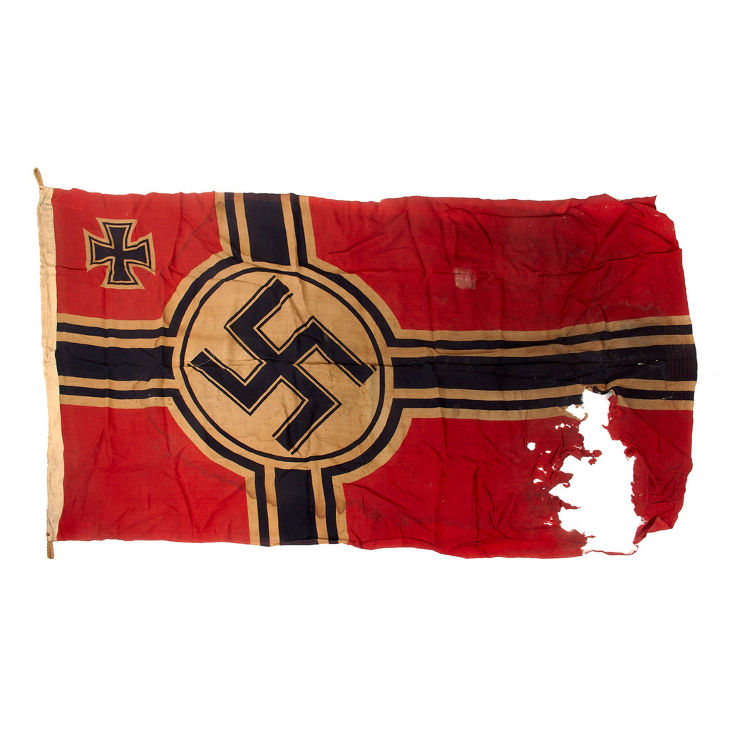 Original German WWII Service Worn 100cm x 170cm National Battle Flag by N.V.P.F. v Vlissingen & Co. - Reichskriegsflagge Original Items