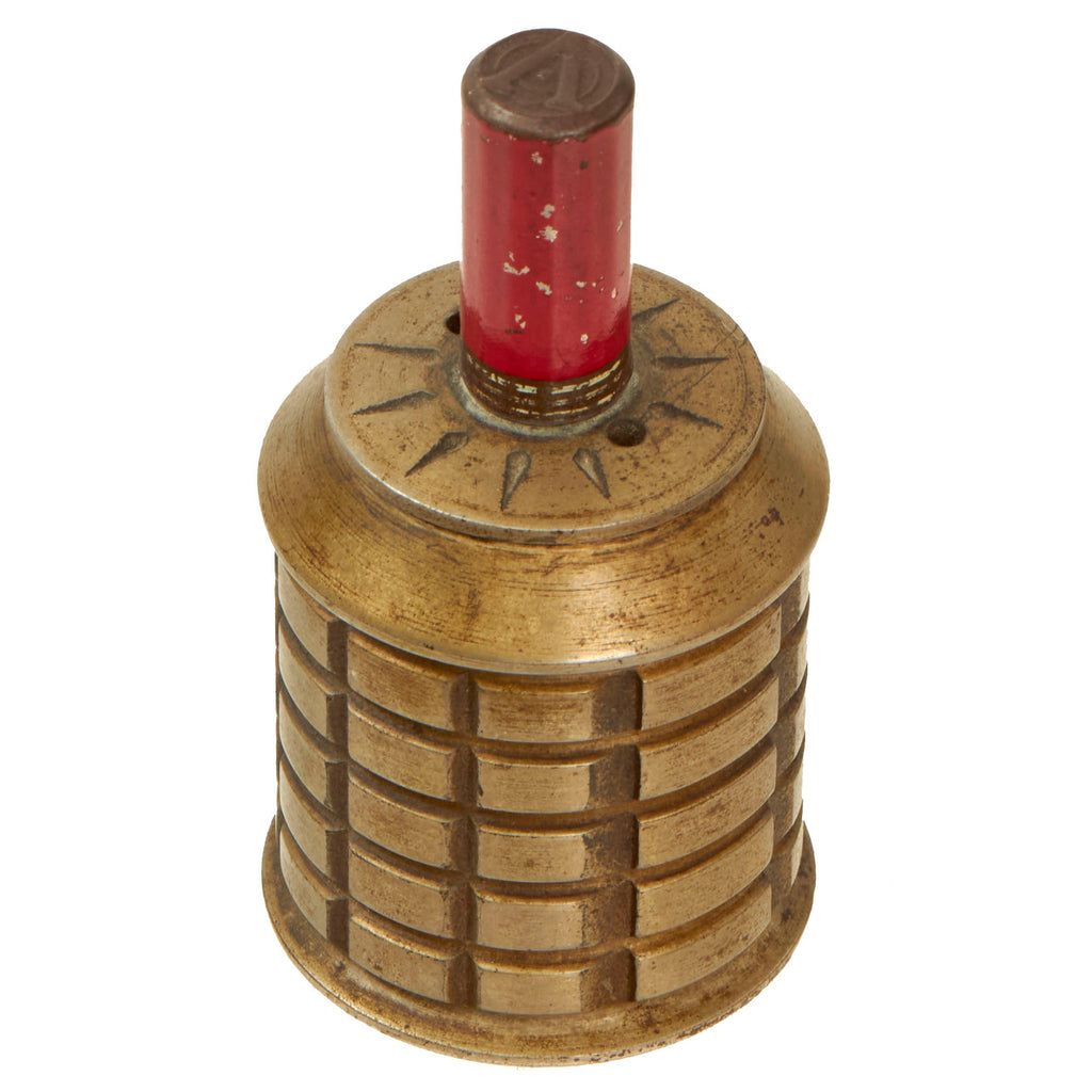 Original Japanese WWII Type 97 Inert Fragmentation Hand Grenade Converted to Victory Lighter with Cover - Body Stuffed with Wick Original Items