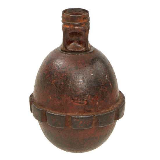 Original German WWI Model 1917 n/A Inert Egg Hand Fragmentation Grenade Trainer with Partial Early Fuze - Eierhandgranate Original Items