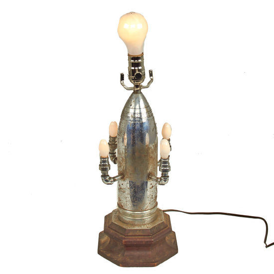 Original Canadian WWI Inert Ordnance QF 18-Pounder Artillery Round Trench Art Lamp - Functional Original Items