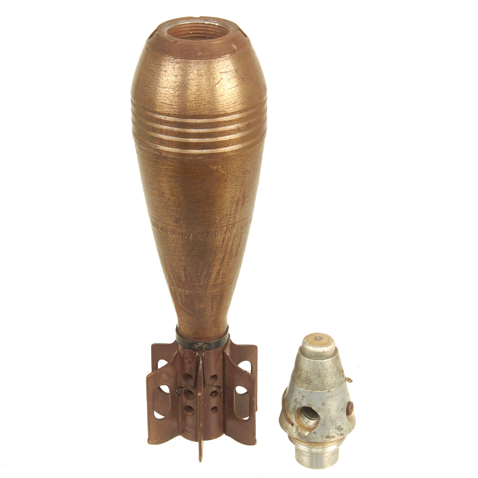 Pd Fuze Original U.S. WWII INERT 81mm M43A1 HE Mortar Round With M52 PD Fuze ...