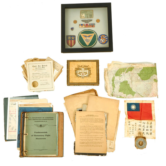 Original U.S. WWII Named 408th Bombardment Squadron, 22nd Bomb Group CBI Insignia and Document Grouping For Aerial Gunner T/Sgt Eugene Laderman Original Items