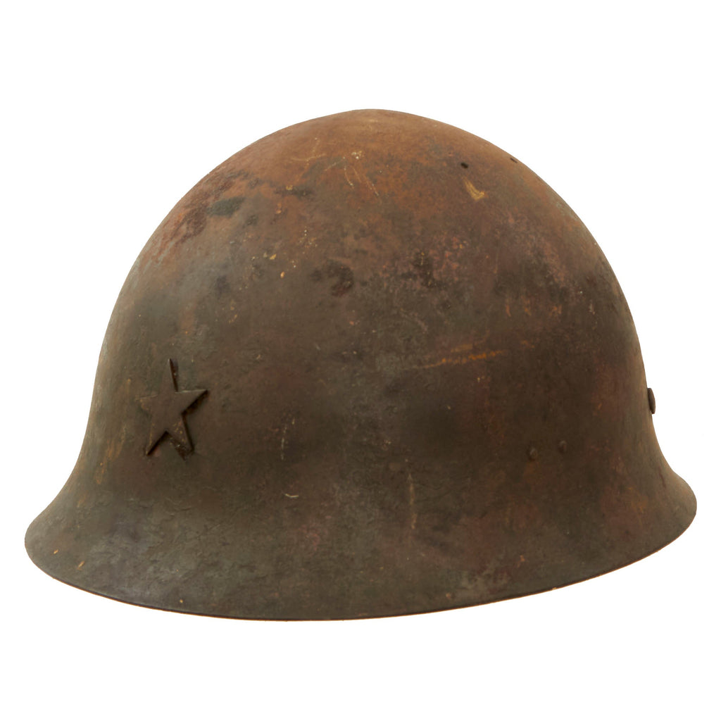 Original Japanese WWII Type 90 Army Relic Helmet with Intact Star - No Liner or Chinstrap - Tetsubo Original Items