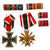 Original German WWII Medal and Ribbon Bar Grouping with EKII and KvKII with Swords - 6 Items Original Items