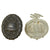 Original German WWII Award and Tinnie Grouping with KvKII with Swords, War Merit Medal, and More - 6 Items Original Items