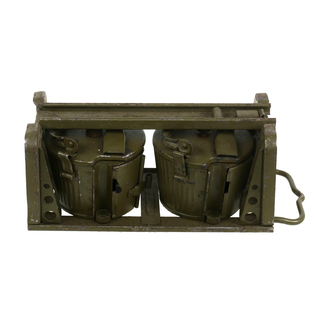Original German MG 34 / 42 Basket Belt Carriers with Belt & Feed Strip in 1943 Dated Transport Frame - Post War Painted Original Items