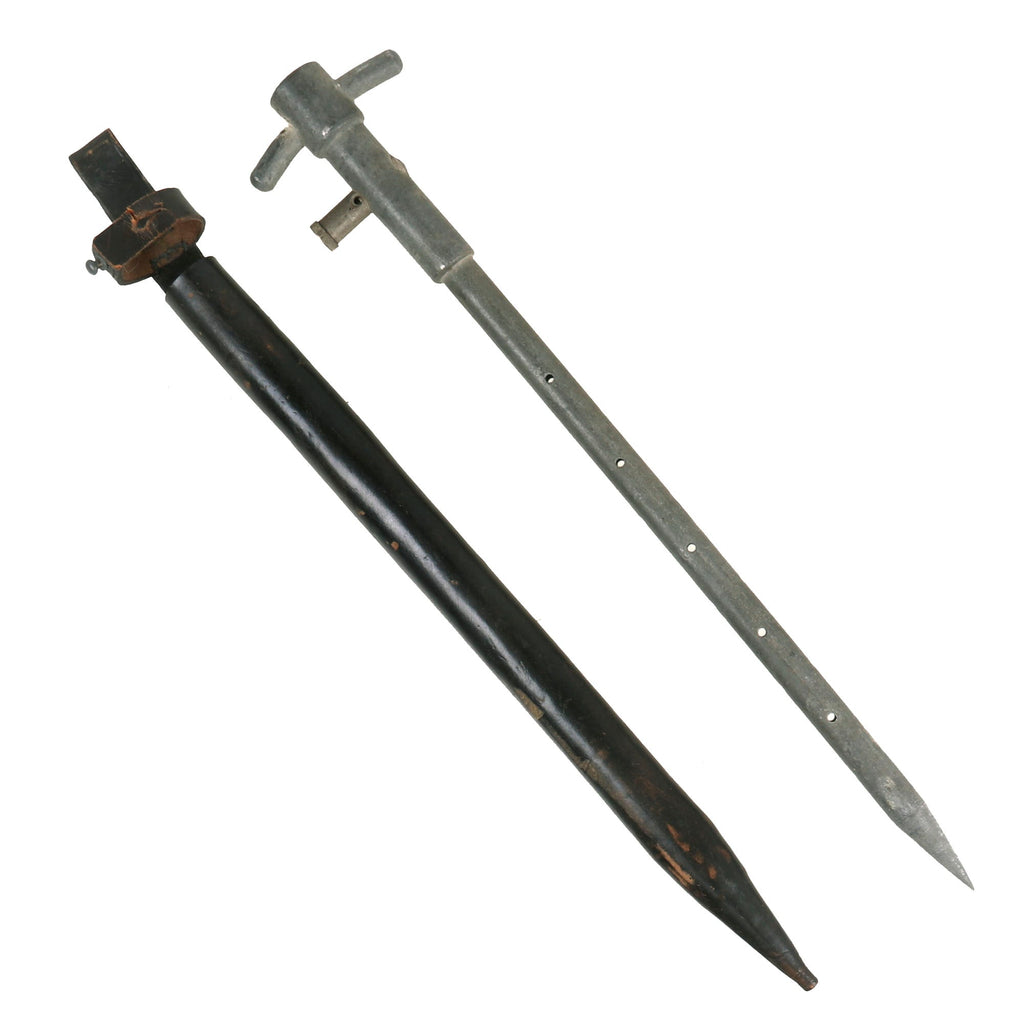 Original German WWII Radio Operator FF33 Field Phone Electrical Grounding Stake With Correct Leather Carrier - Dated 1942 Original Items