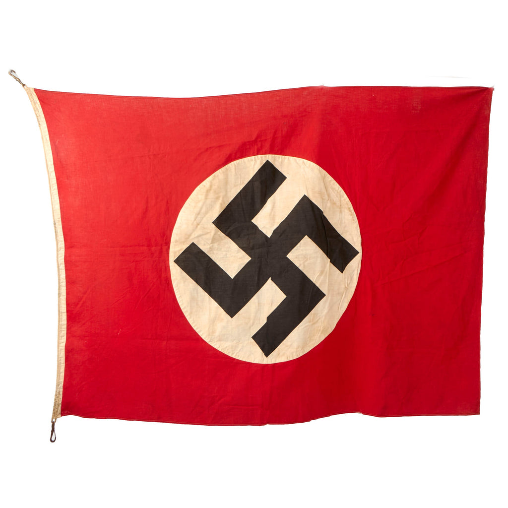 Original German WWII NSDAP Double Sided National Political Flag with Metal End Clips - 42" x 60" Original Items