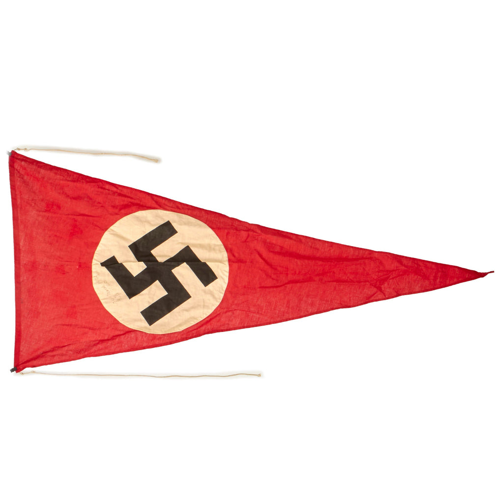 Original German WWII USGI Captured and Dated Large NSDAP Political National Pennant Flag - 24" x 53" Original Items