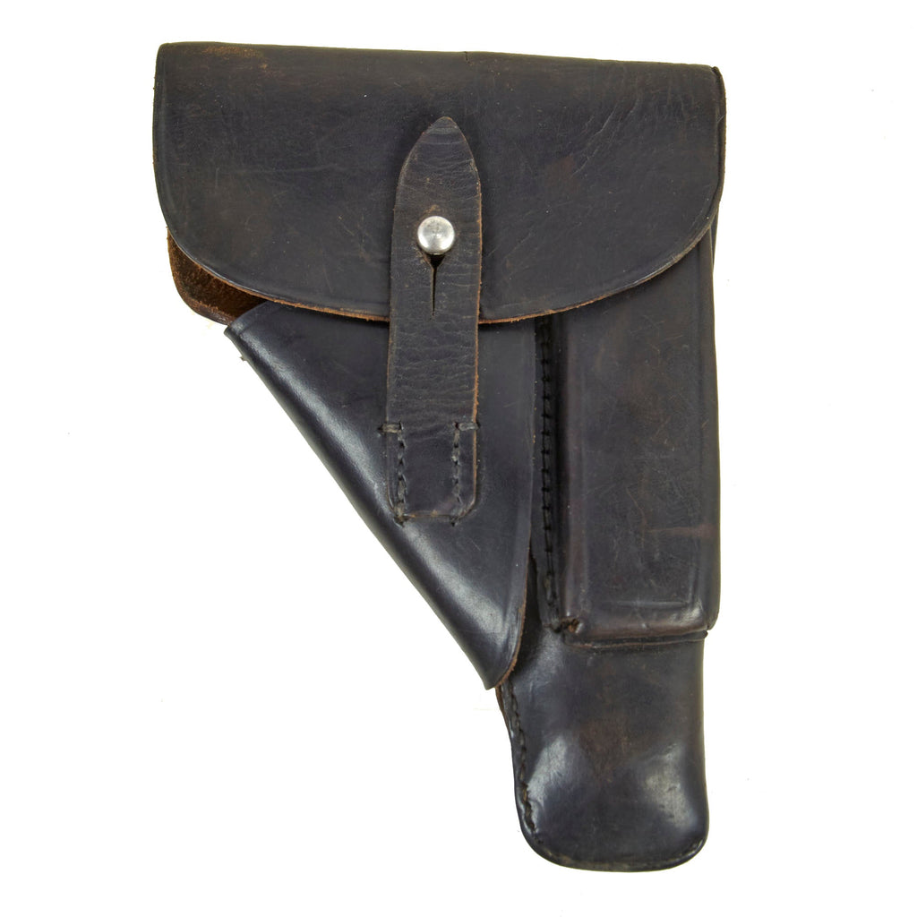 Original German WWII U.S. Captured Walther PP / PPK Pistol Black Leather Breakaway Holster with American Soldier’s Name on Interior Original Items