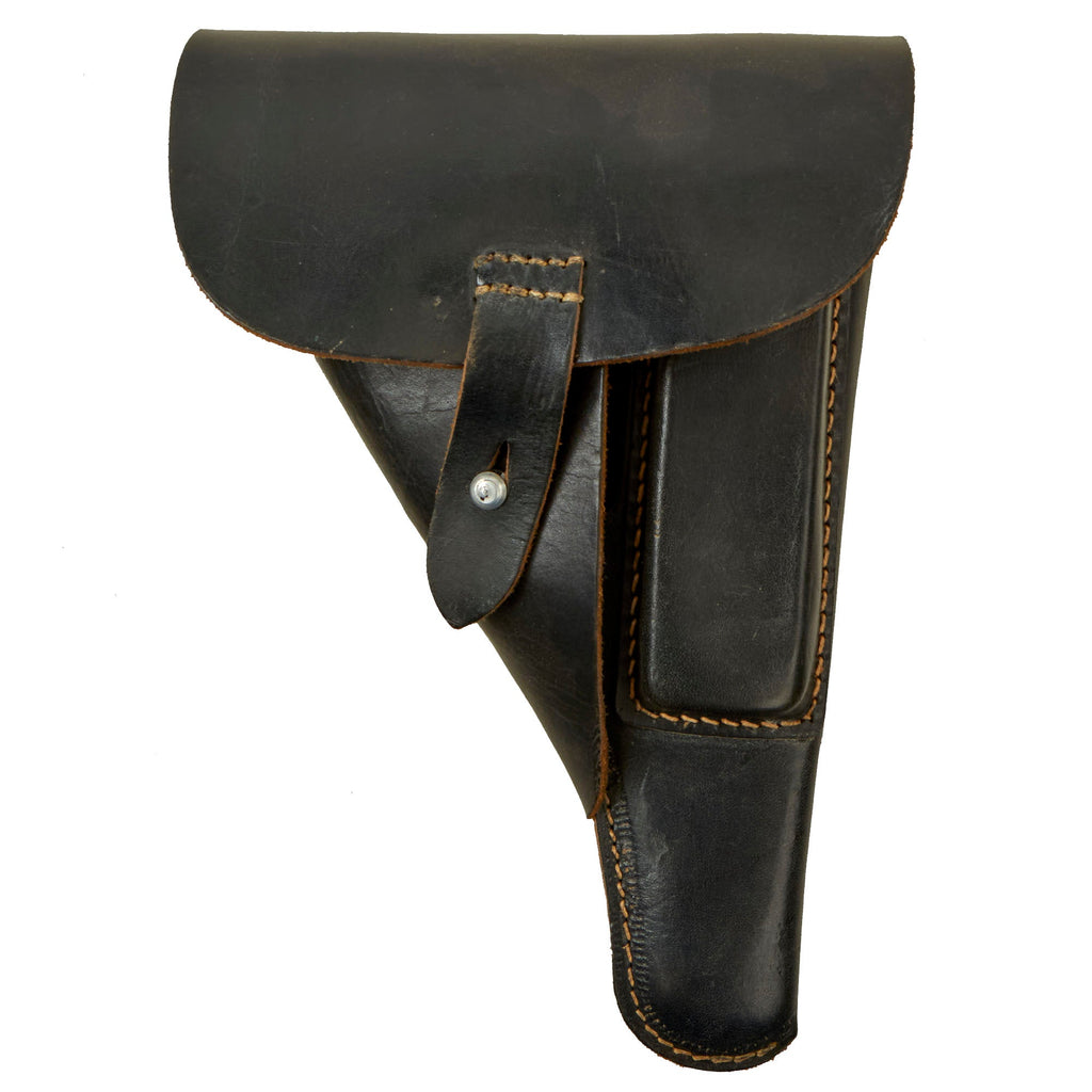 Original German WWII Walther P38 Black Leather Softshell Holster by Richard Ehrhardt - Dated 1944 Original Items