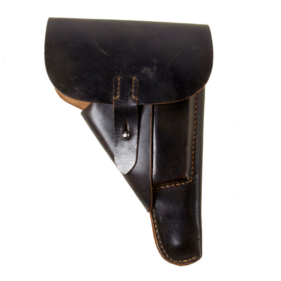 Original German WWII Walther P38 Black Leather Softshell Holster - Unmarked Original Items