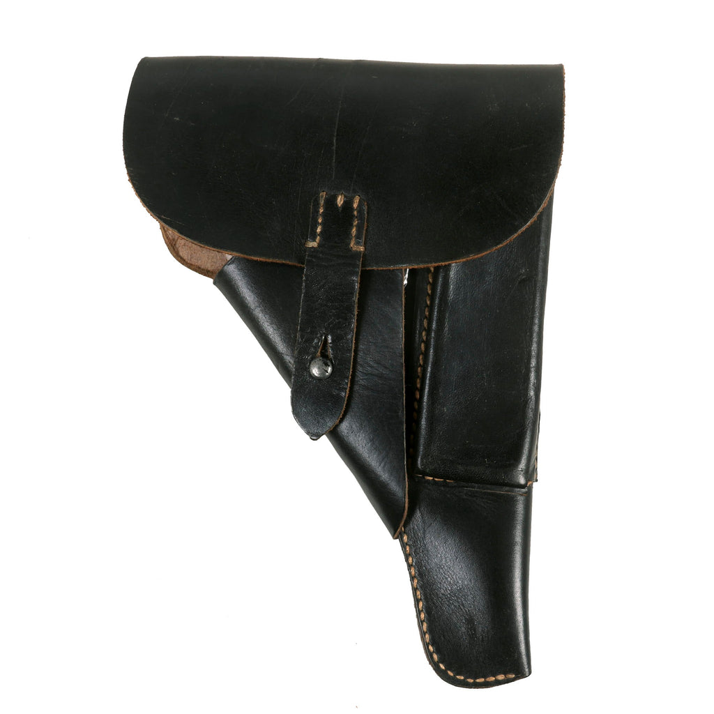 Original German WWII Walther P38 Black Leather Softshell Holster by Hans Römer - Pistole 38 Original Items