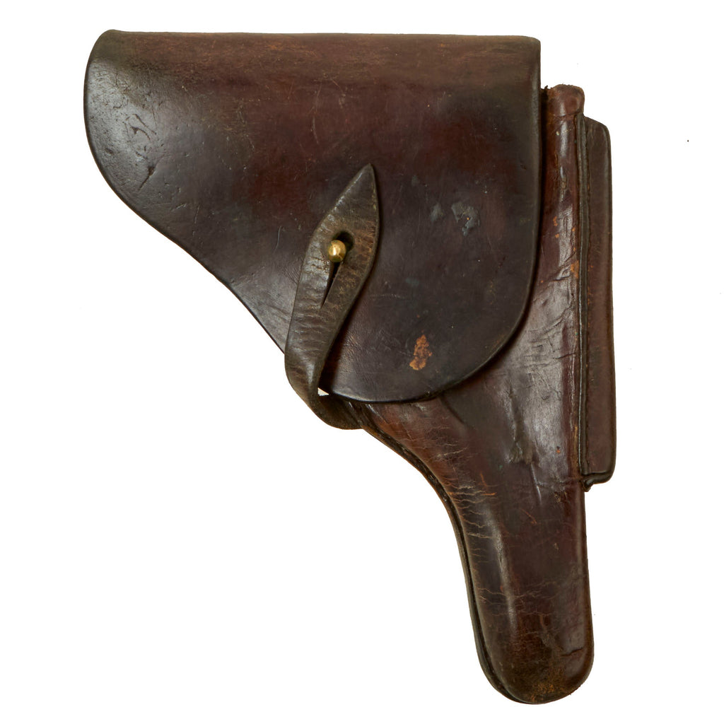 Original Bulgarian WWII P08 Luger Brown Leather Holster Dated 1928 Original Items