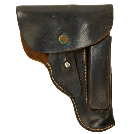Original German WWII Czech CZ-27 Leather Holster by Jellinek & Sohn, Leder Fabrik Original Items