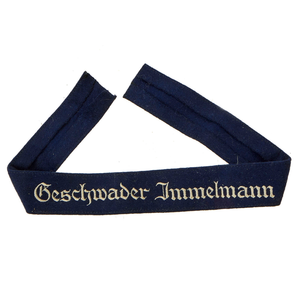 Original German WWII Luftwaffe Fliegergeschwader Schwerin EM/NCO Honor Cuff Title - Geschwader Immelmann Original Items