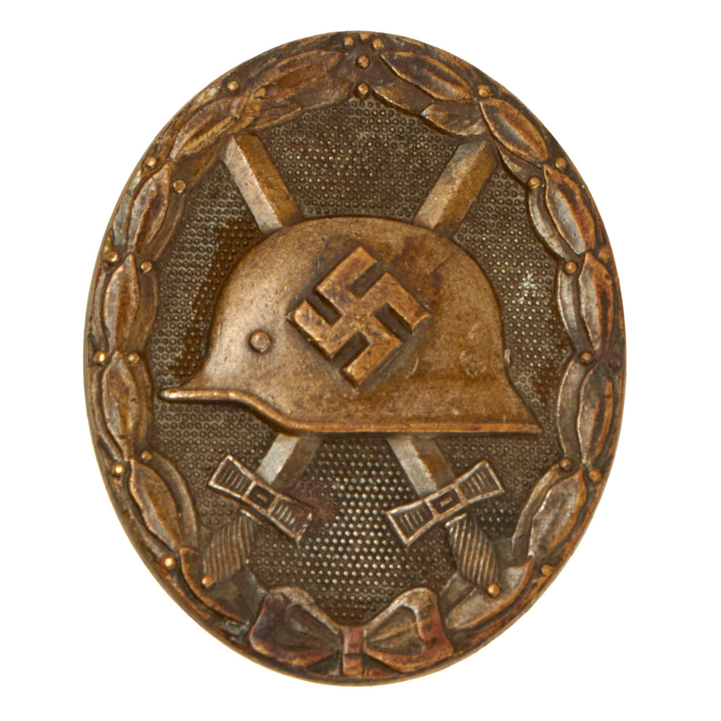 Original German WWII Early Brass Construction Second Class Silver Wound Badge by Funcke & Brüninghaus of Lüdenscheid Original Items
