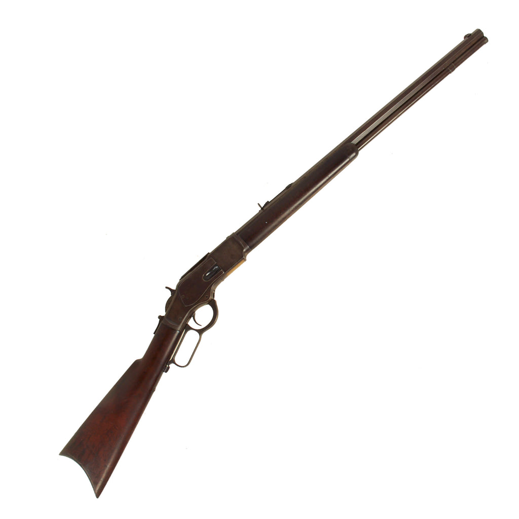 Original U.S. Winchester Model 1873 .32-20 Octagonal Barrel Rifle made in 1887 with Inlaid "Barber" Half Dollar - Serial 229512B Original Items