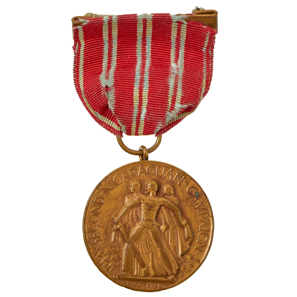 Original U.S. Nicaraguan Civil War United States Marine Corps M. No. Rim Numbered Second Nicaraguan Campaign Medal - M. No. 255 Original Items