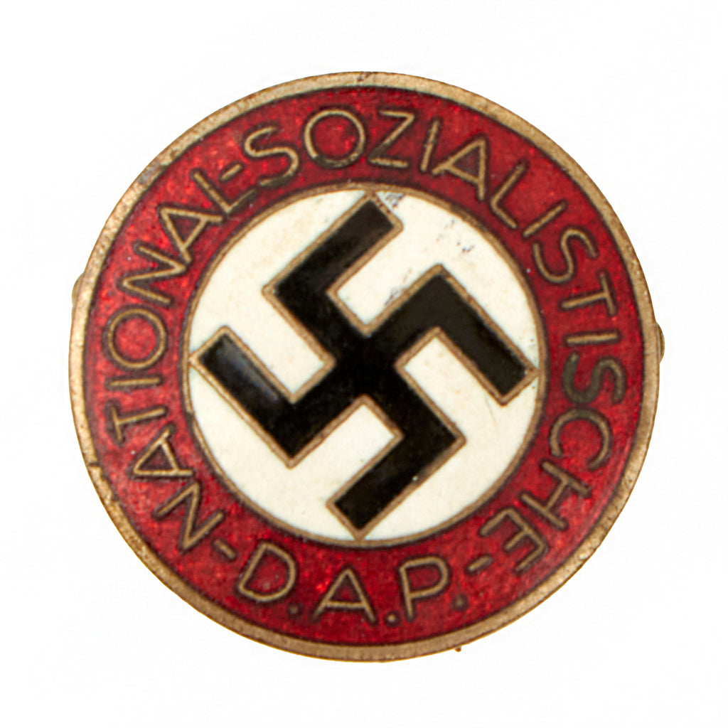 Original German WWII NSDAP Party Enamel Membership Badge Pin by Rudolf Reiling of Pforzheim - RZM M1/25 Original Items