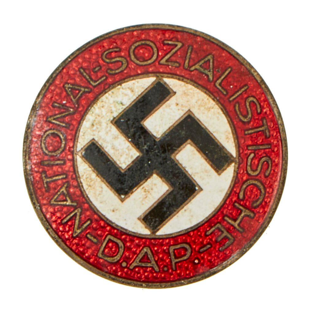 Original German WWII NSDAP Party Enamel Membership Badge Pin by Fritz Zimmermann of Stuttgart - RZM M1/72 Original Items