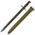Original U.S. WWI M1905 Springfield 16 inch Rifle Bayonet Marked S.A. with WWII M3 USN Mk I Scabbard - Dated 1918 Original Items