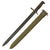 Original U.S. WWI M1905 Springfield 16 inch Rifle Bayonet Marked S.A. with WWII M3 USN Scabbard - Dated 1918 Original Items