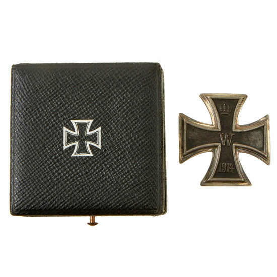 Original Imperial German WWI Prussian Vaulted Iron Cross First Class 1914 with 1919 Inscription in Case - EKI Original Items