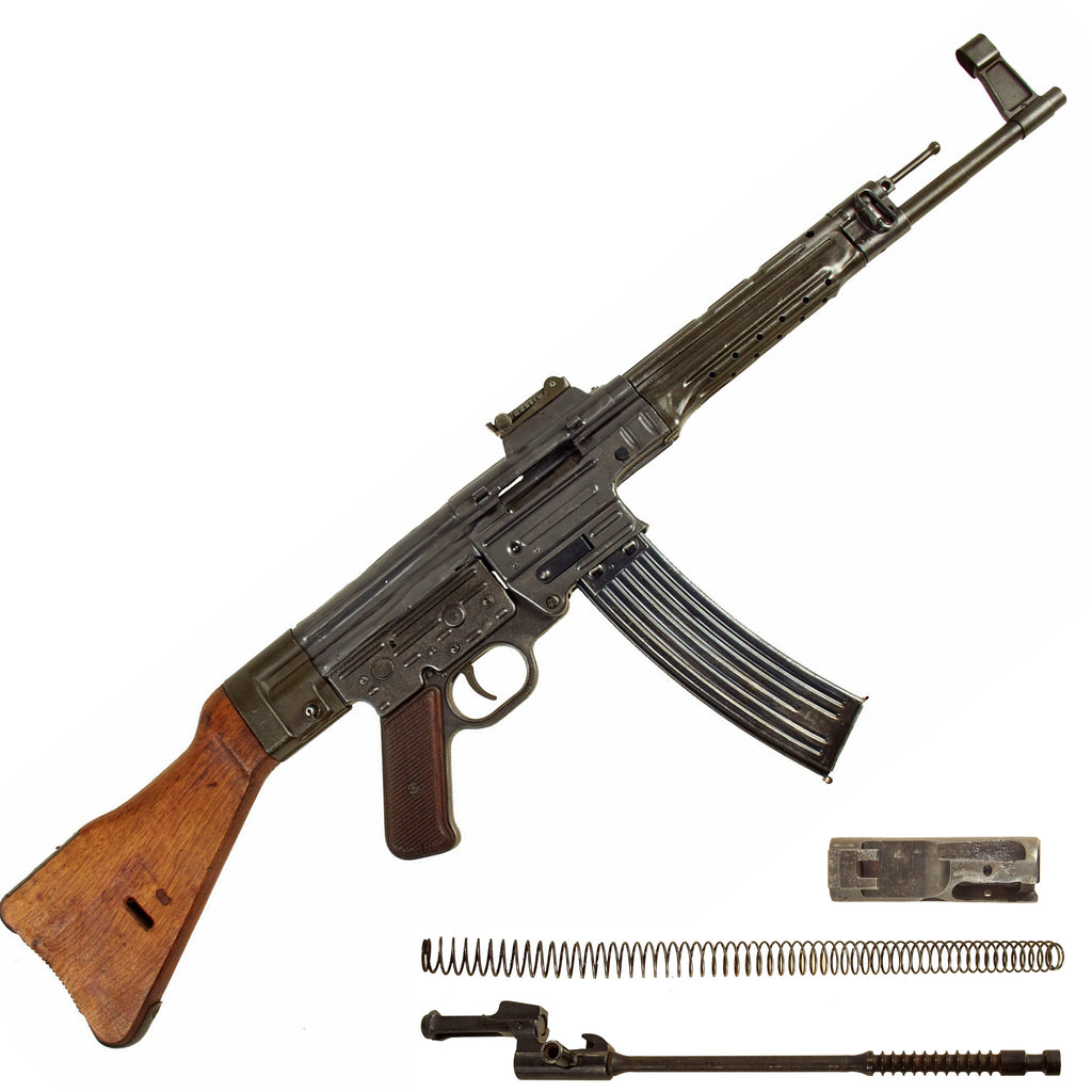 Original German WWII MP44 STG 44 Sturmgewehr Demilled Receiver Display Gun with Live Barrel, Magazine & Internal Parts - Dated 1945 Original Items