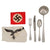 Original German WWII Luftwaffe Fl.U.V. Marked Barracks Flatware Set with M35 Sports Shirt Insignia and NSDAP Armband - 6 Items Original Items
