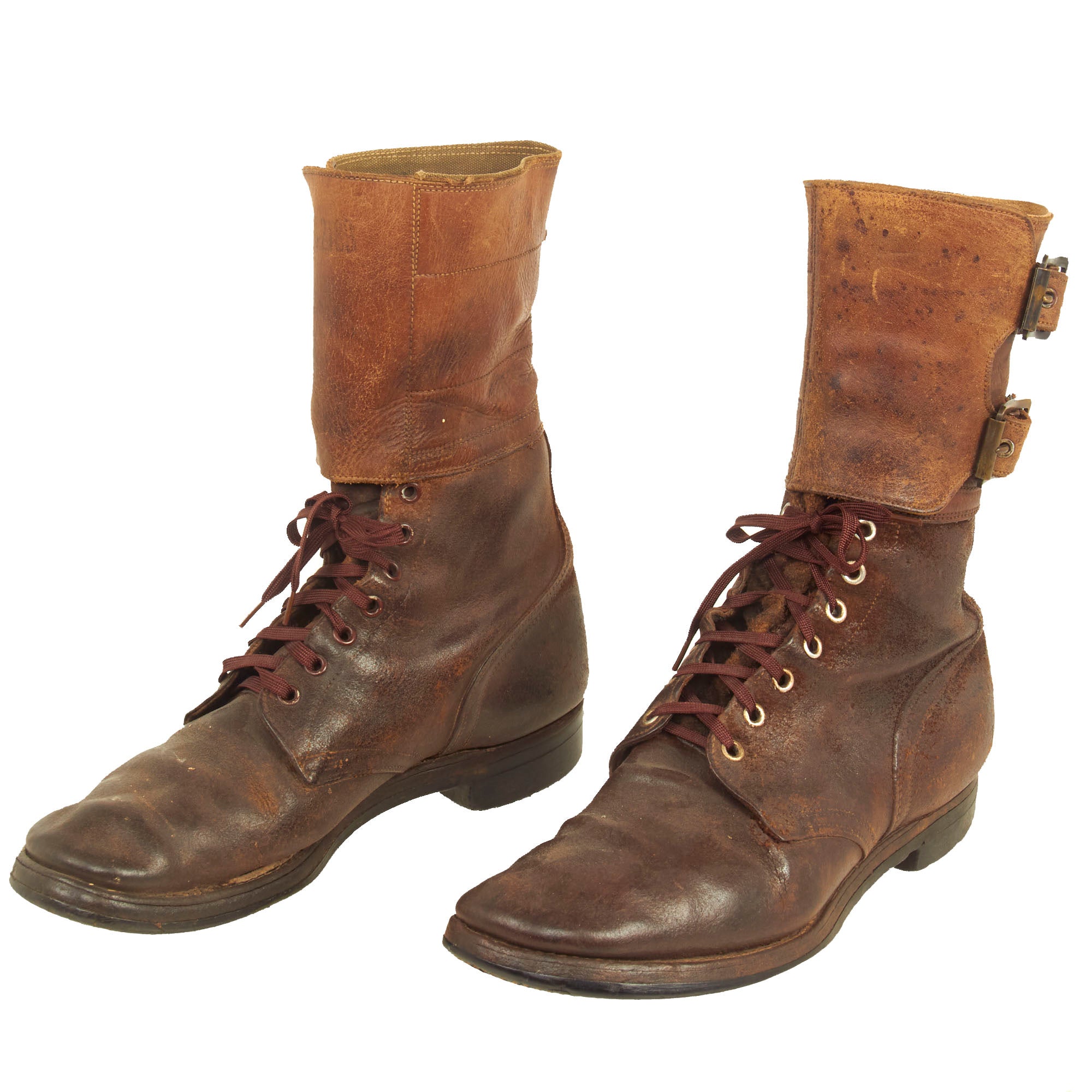 Original WWII Double Buckle Combat Service Boots Pair