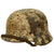 Original German WWII Battle Damaged "Dug Up" M40 Single Decal SS Helmet with Liner & Chinstrap - EF66 Original Items